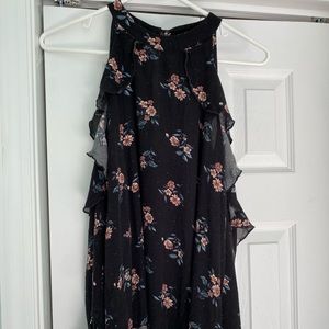 Off-shoulder Black Floral Top